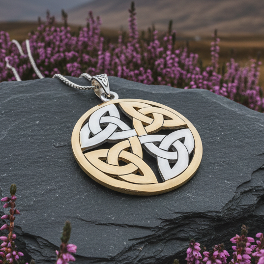 Four Triquetra Knot Necklace