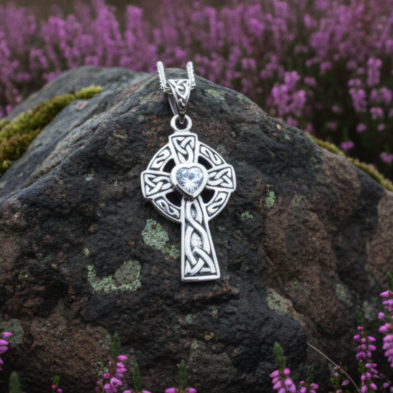Celtic Cross Heart Necklace