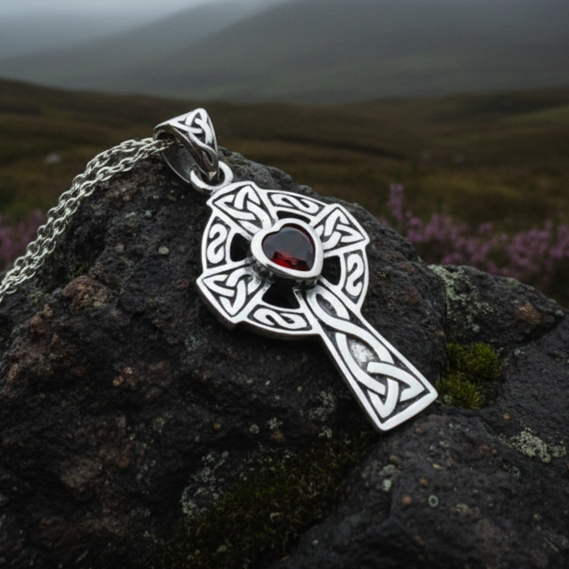 Celtic Cross Heart Necklace