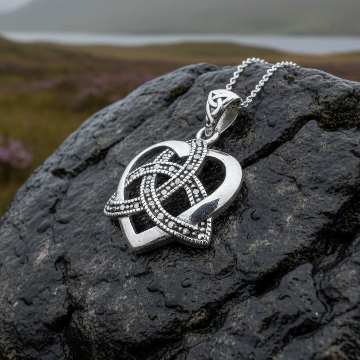 Marcasite Love Knot Necklace