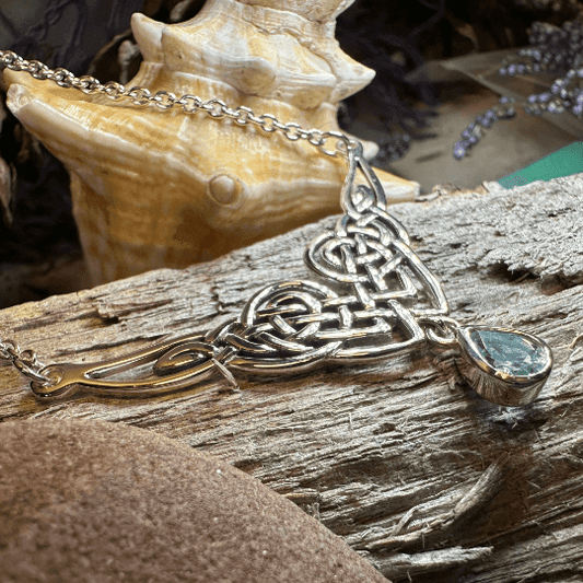 Sara Celtic Knot Necklace - Topaz