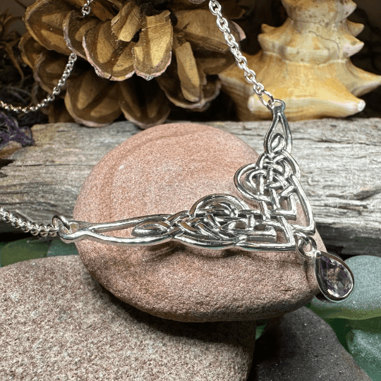 Sara Celtic Knot Necklace - Amethyst