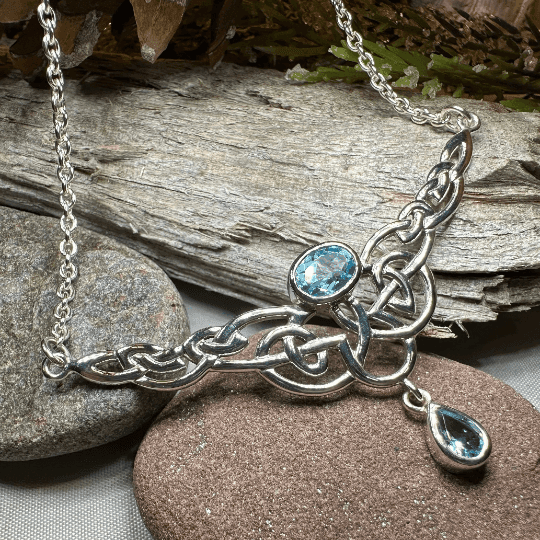 Eternal Love Celtic Knot Necklace - Topaz