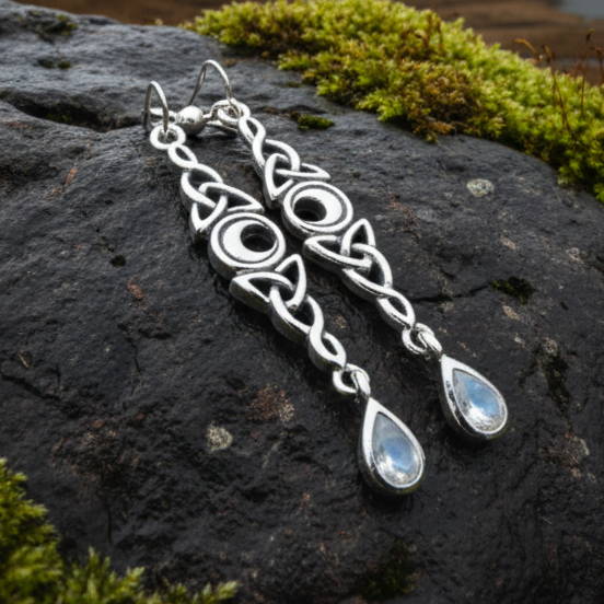 Galette Celtic Moon Earrings