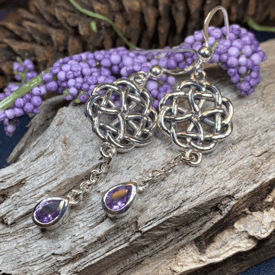 Kate Celtic Knot Earrings - Amethyst