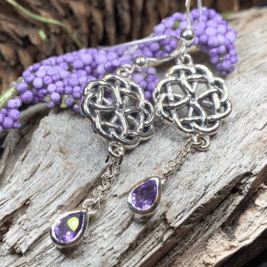 Kate Celtic Knot Earrings - Amethyst