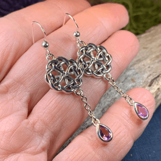 Kate Celtic Knot Earrings - Amethyst
