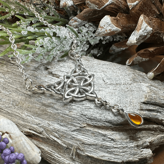 Celtic Compass Necklace - Citrine