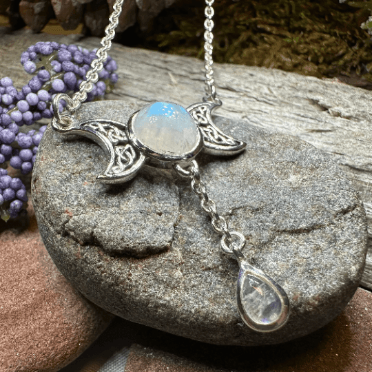 Celtic Moon Necklace - Amethyst