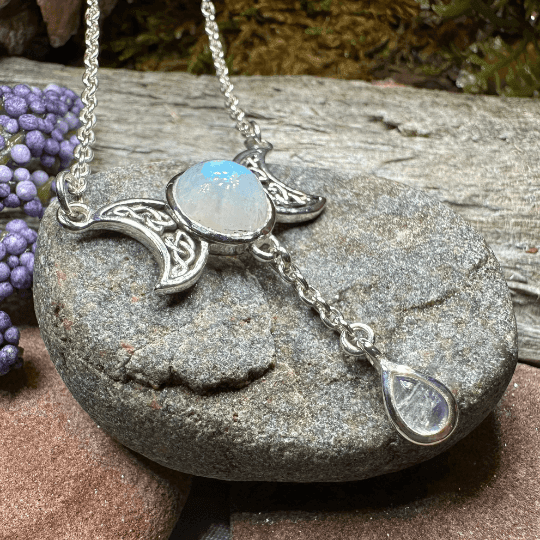 Celtic Moon Necklace - Amethyst