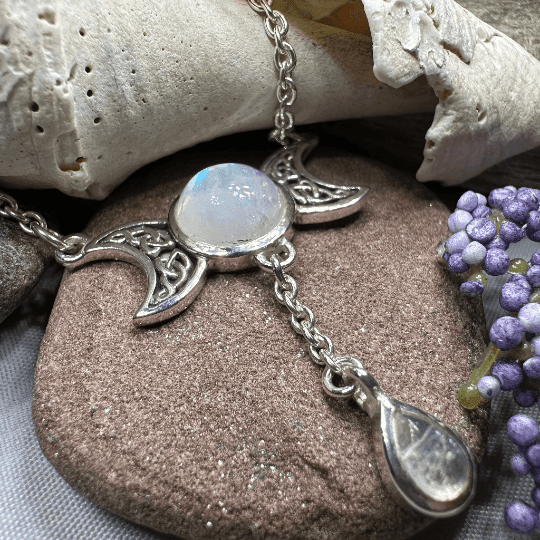 Celtic Moon Necklace - Amethyst