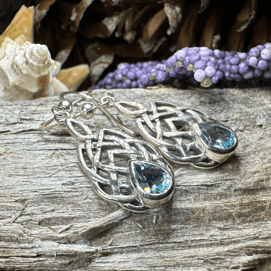 Abria Celtic Knot Earrings - Amethyst