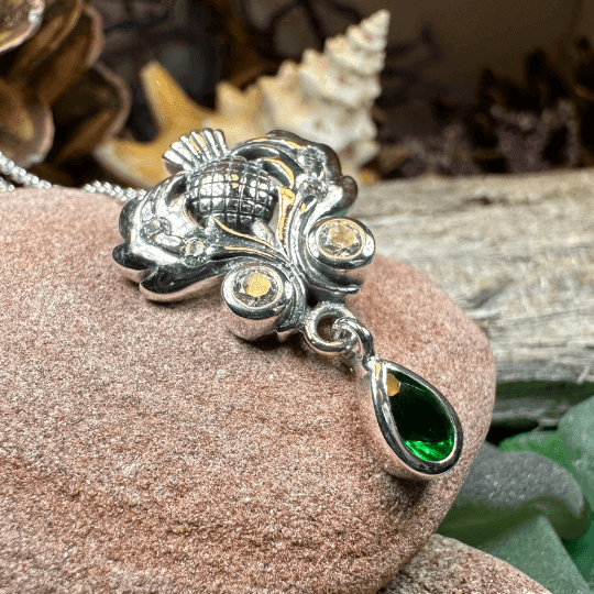 Scottish Aberdeen Thistle Necklace - Amethyst / 18