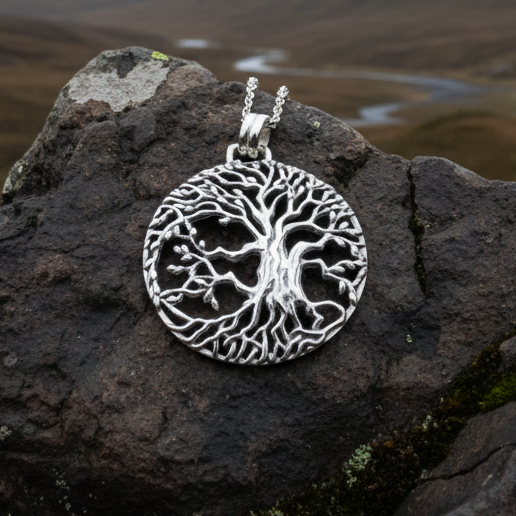 Solstice Tree of Life Silver Necklace