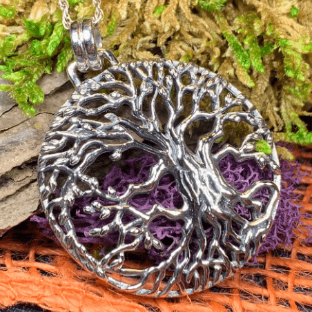 Solstice Tree of Life Silver Necklace - 18