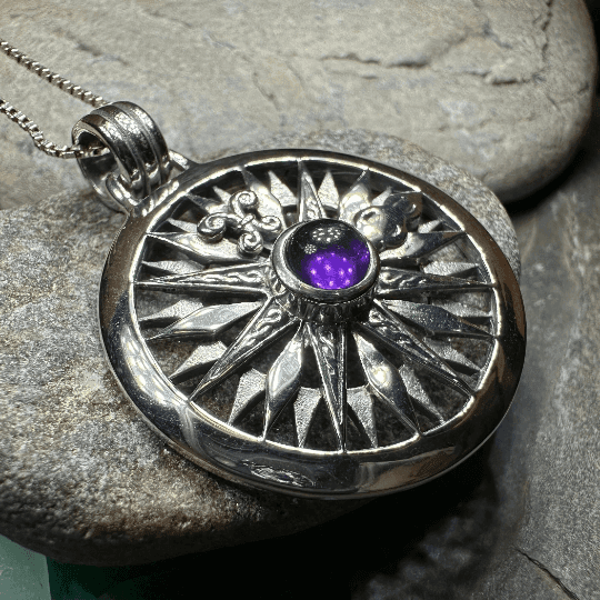 Celtic Compass Amethyst Necklace - 18