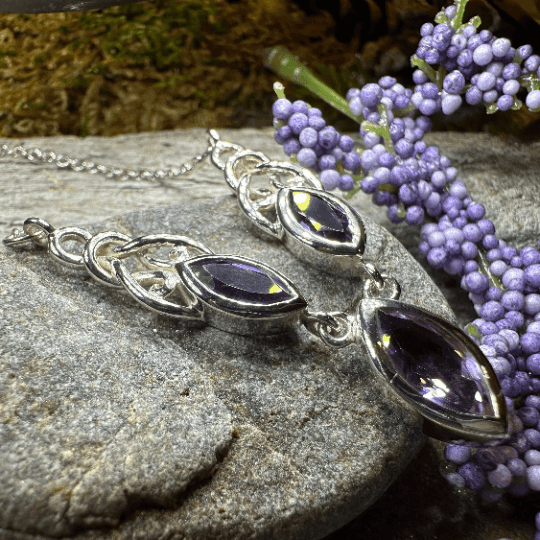 Grace Celtic Knot Necklace - Amethyst