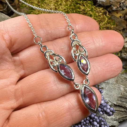 Grace Celtic Knot Necklace - Amethyst