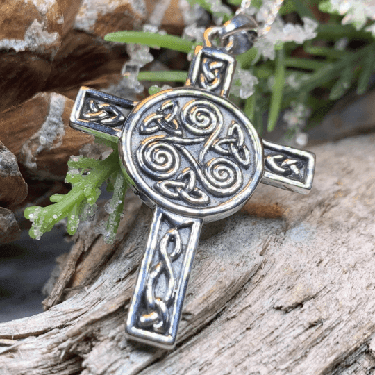 Triskel Celtic Cross Necklace - 18