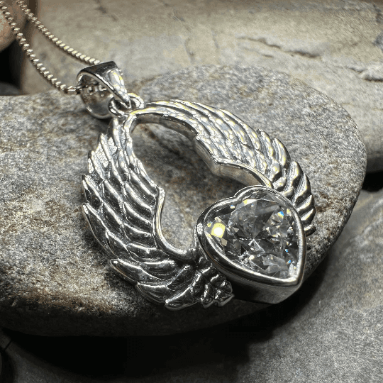 Sidney Angel Wings Necklace - Garnet / 18