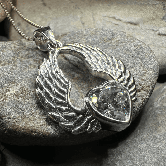 Sidney Angel Wings Necklace - Garnet / 18