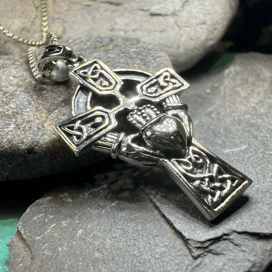 Galway Claddagh Cross Necklace - 18