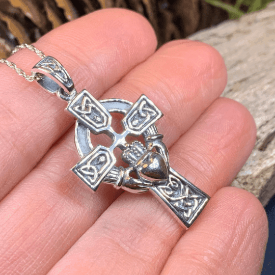 Galway Claddagh Cross Necklace - 18