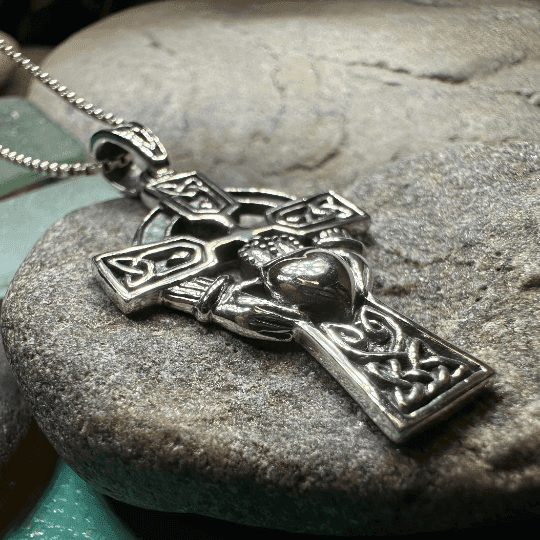 Galway Claddagh Cross Necklace - 18
