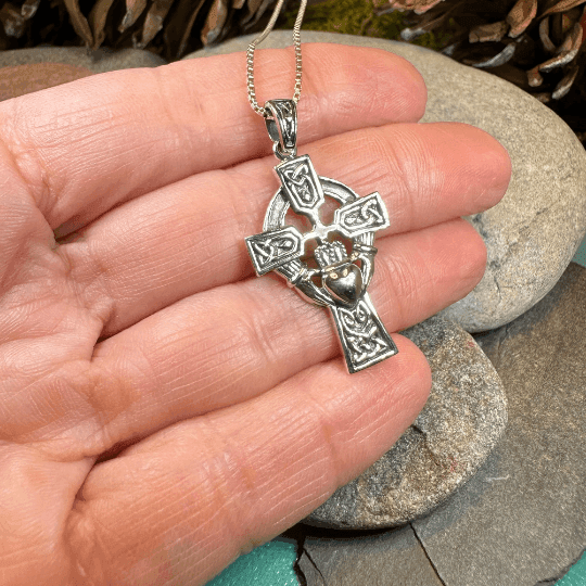 Galway Claddagh Cross Necklace - 18