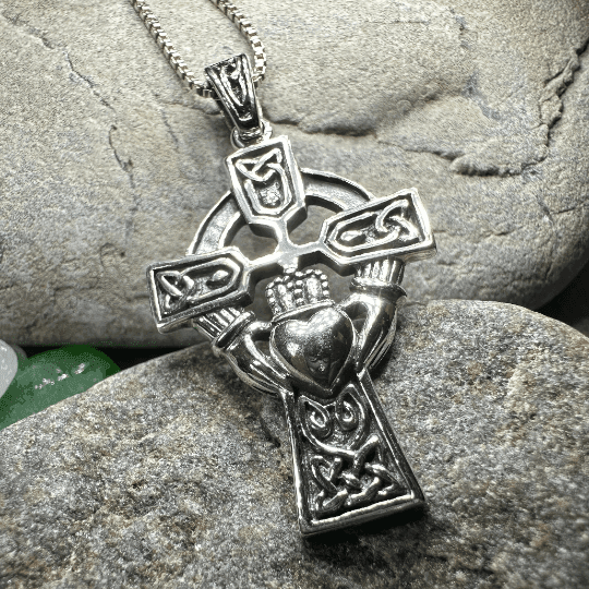 Galway Claddagh Cross Necklace - 18