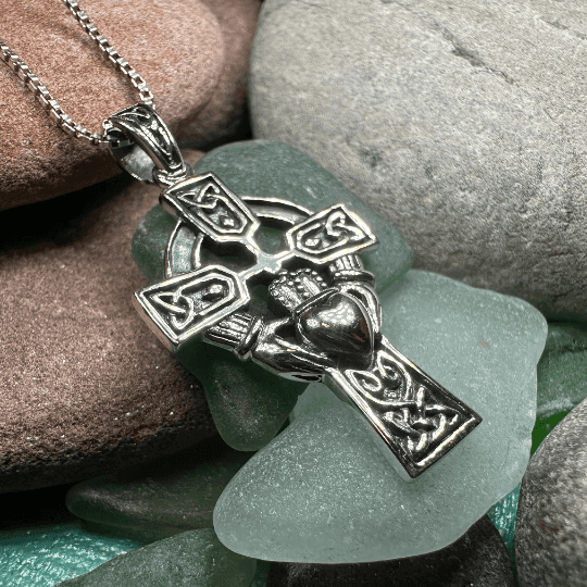 Galway Claddagh Cross Necklace - 18
