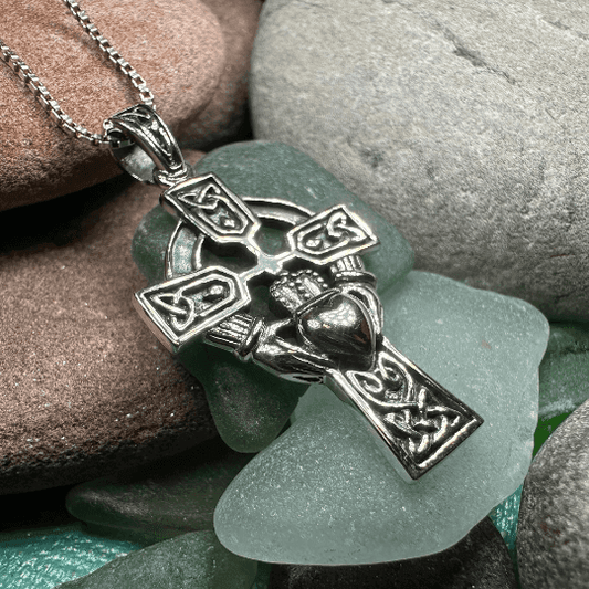 Galway Claddagh Cross Necklace - 18