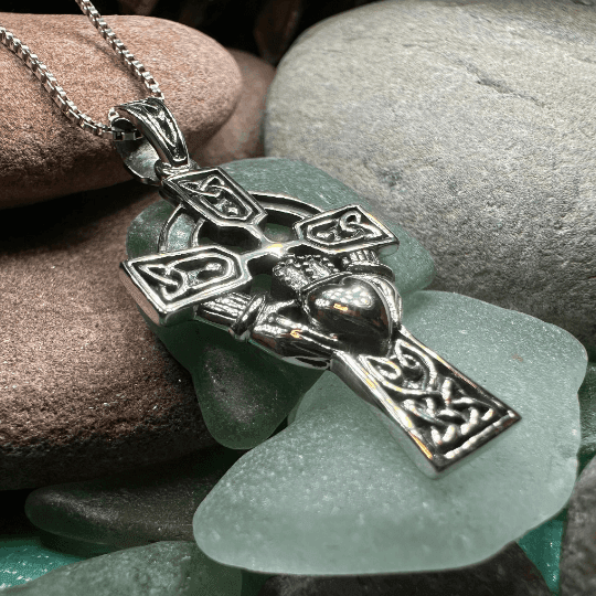 Galway Claddagh Cross Necklace - 18