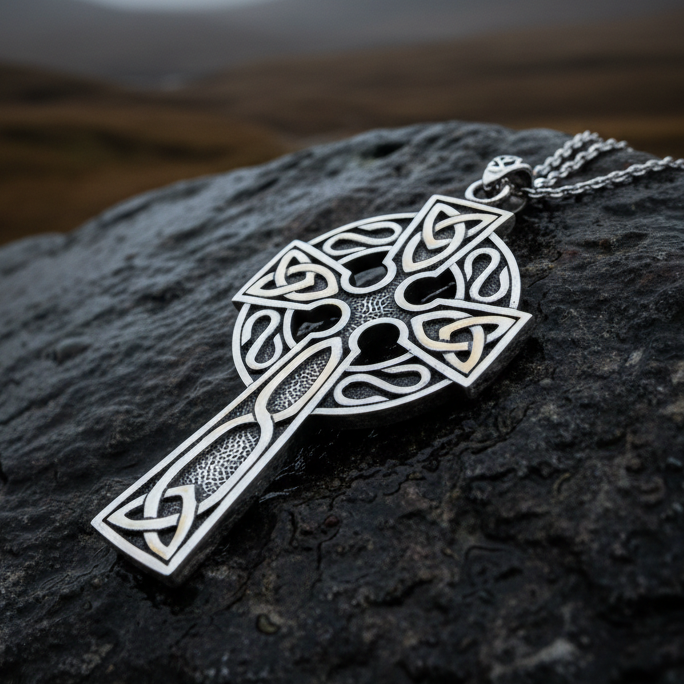 Cahal Large Celtic Cross Necklace