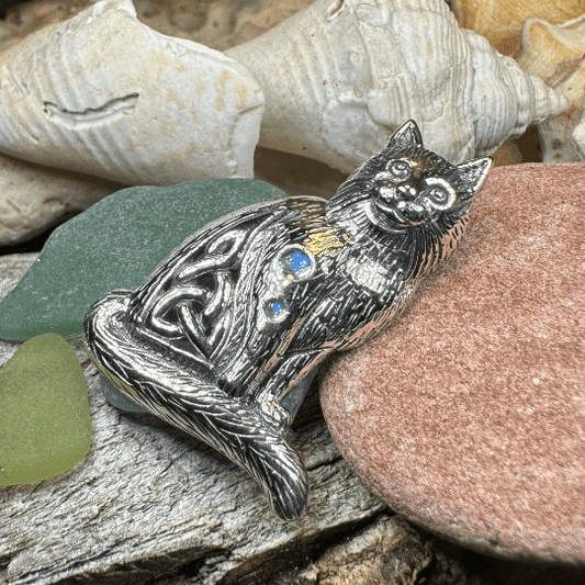 Salem Cat Necklace - 18 / Moonstone