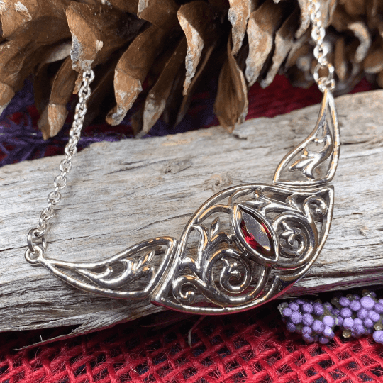 Celtic Elegance Necklace - Garnet