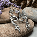 Graceful Trinity Knot Earrings - Amethyst