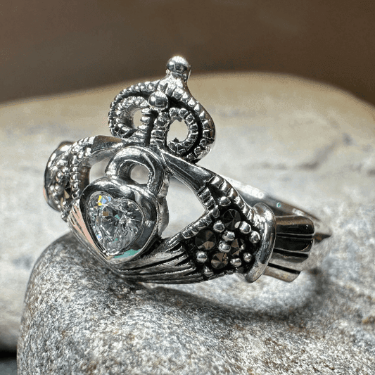 Devotion Marcasite Claddagh Ring - 5
