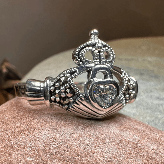 Devotion Marcasite Claddagh Ring - 5