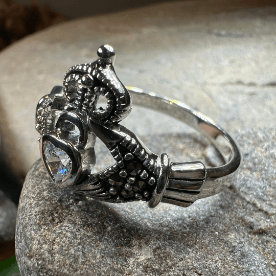 Devotion Marcasite Claddagh Ring - 5