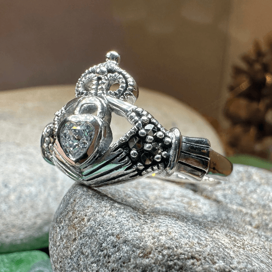 Devotion Marcasite Claddagh Ring - 5