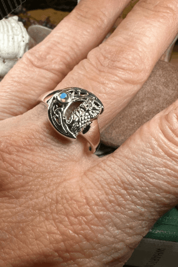Celtic Owl Moon Ring - 4