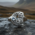 Celtic Owl Moon Ring
