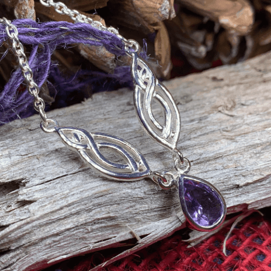 Lilias Celtic Knot Necklace - Amethyst