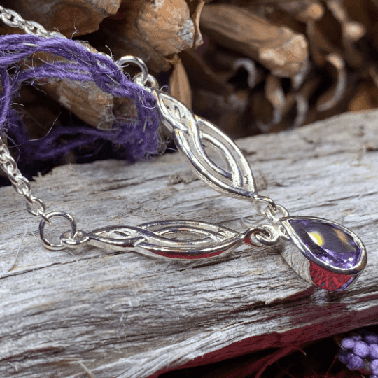 Lilias Celtic Knot Necklace - Amethyst