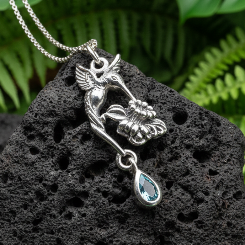 Summer Rain Hummingbird Necklace