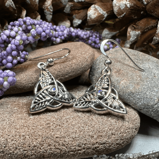 Oak Ash Thorn Trinity Knot Earrings - 