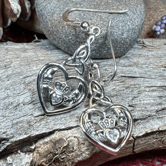 Careena Claddagh Earrings - Amethyst