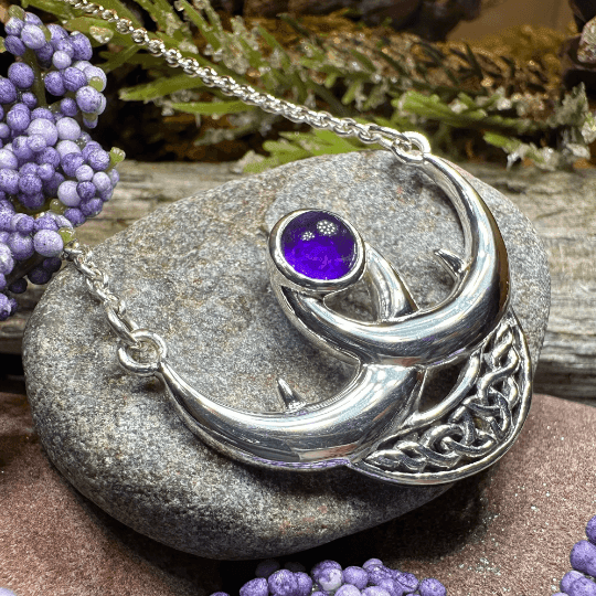 Beauty of Triple Moon Necklace - Amethyst