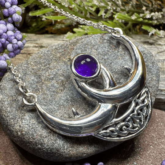 Beauty of Triple Moon Necklace - Amethyst